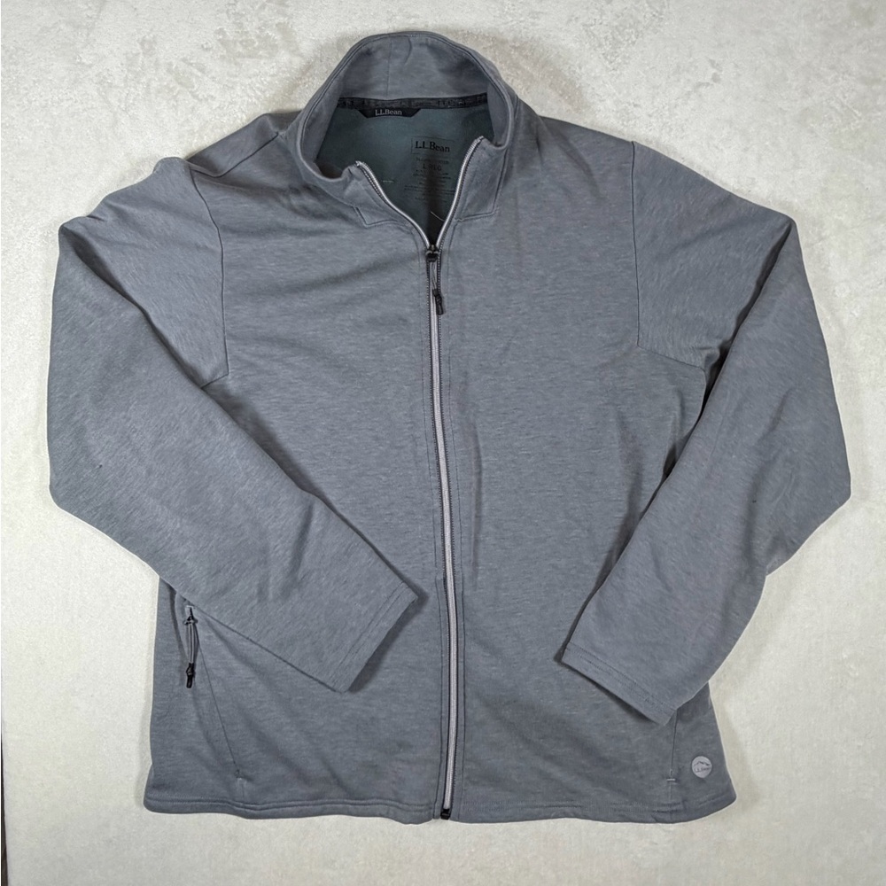 L.L. Bean Size Large Slightly Fitted Charcoal Gray Performance Sweater Jacket